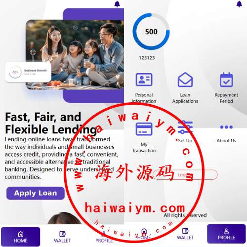 海外贷款平台/小额贷款系统/信用分/合同/提现码