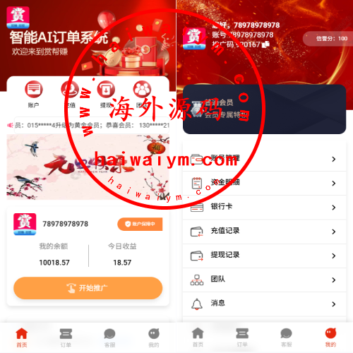 运营版抢单刷单系统/打针/做单/会员跟踪/信誉分